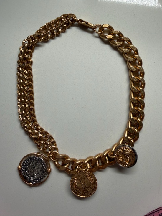 Zara Jewelry - Zara Gold-Tone Layered Chain Necklace with Coin Charms